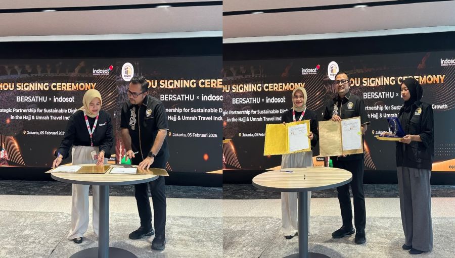 Asosiasi BERSATHU dan Indosat Teken MoU Dorong Transformasi Digital Industri Travel Haji & Umroh