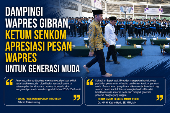 Dampingi Wapres Gibran, Ketum Senkom Apresiasi Pesan Wapres untuk Generasi Muda