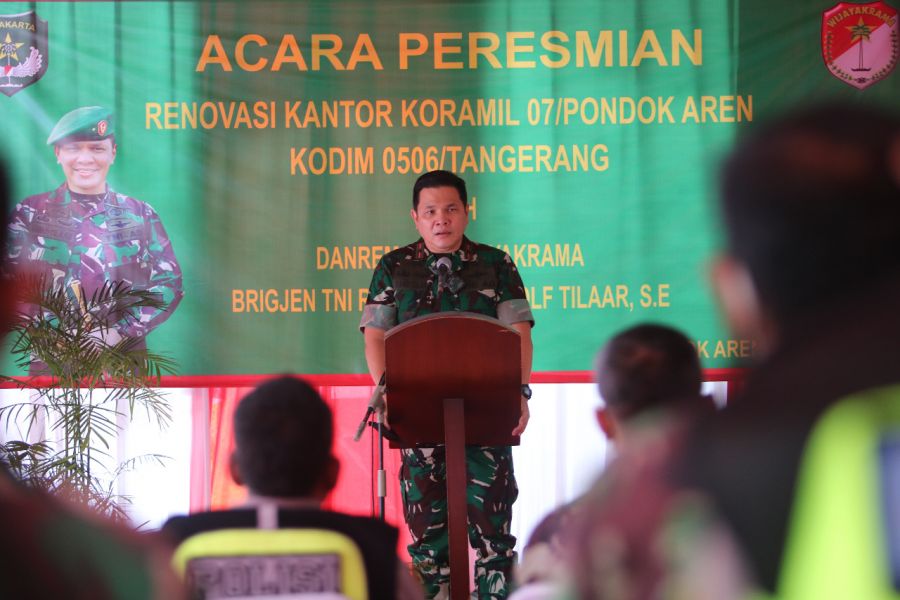 Danrem 052/Wijayakrama Resmikan Renovasi Kantor Koramil 07/Pondok Aren
