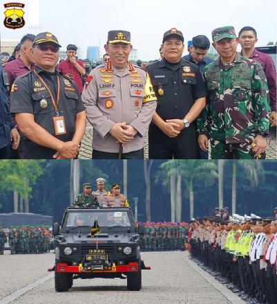 Dipimpin Kapolri dan Panglima TNI, Senkom Hadiri Apel Gelar Pasukan Ops Ketupat 2024