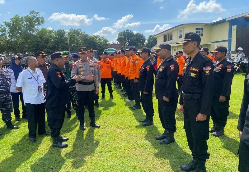 Dipimpin Wakapolda, Senkom Hadiri Apel Kesiapsiagaan Bencana Polda NTB