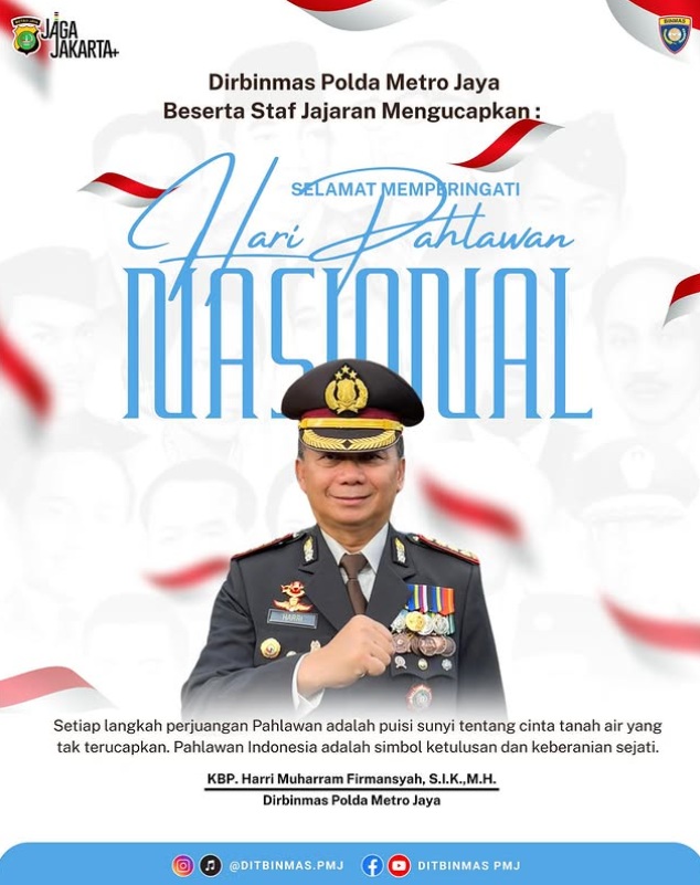 Dirbinmas Polda Metro Jaya Ajak Teladani Semangat dan Ketulusan Pahlawan