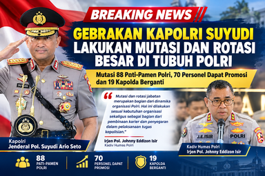 Gebrakan Kapolri Suyudi Lakukan Mutasi dan Rotasi Besar di Tubuh Polri