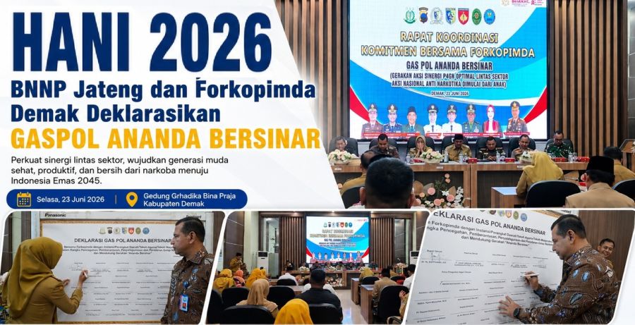 HANI 2026, BNNP Jateng dan Forkopimda Demak Deklarasikan GASPOL ANANDA BERSINAR