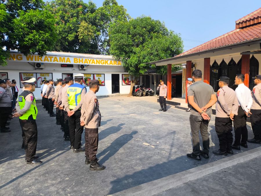 Kapolsek Cikupa Kompol Tedy Heru Murtianto, S.T., S.H., Sampaikan Pernyataan Terakhir di Apel Pagi