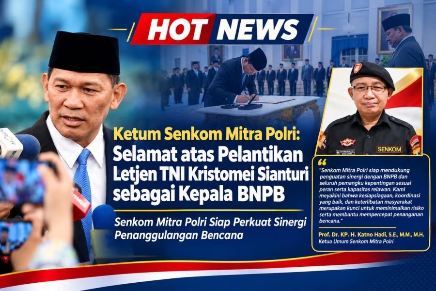 Ketum Senkom Mitra Polri: Selamat atas Pelantikan Letjen TNI Kristomei Sianturi sebagai Kepala BNPB