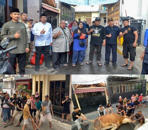 PAC LDII Petojo Utara Tebar 450 Paket Daging Kurban Usai Salat Idul Adha