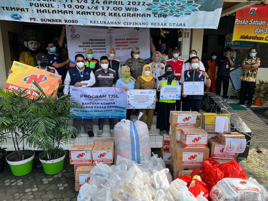 Peduli Warga, Perum PPD Santuni Anak Yatim Piatu dan Korban Kebakaran Pasar Gembrong