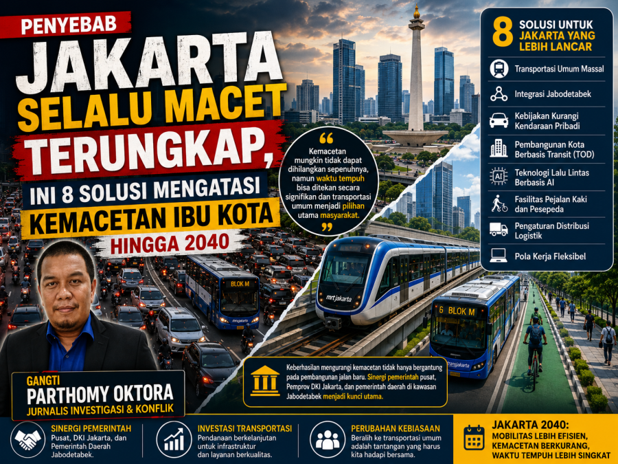 Penyebab Jakarta Selalu Macet Terungkap, Ini 8 Solusi Mengatasi Kemacetan Ibu Kota hingga 2040