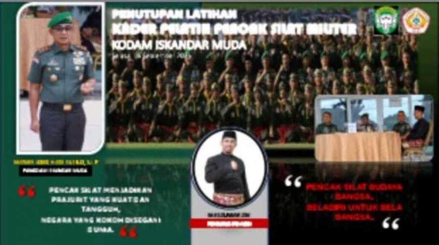 Sekretaris IPSI Aceh Hadiri Penutupan Pelatihan Kader Pelatih Silat Militer Kodam Iskandar Muda