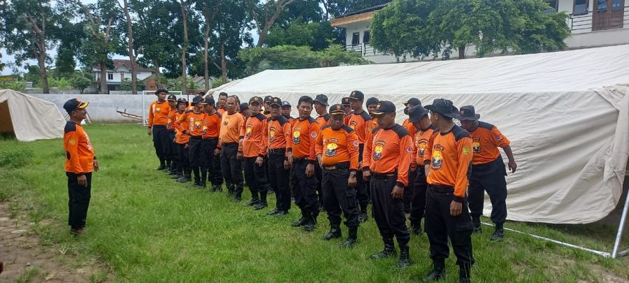 Senkom DIY Gelar Latihan Bersama Dirikan 3 Buah Bantuan Tenda BNPB