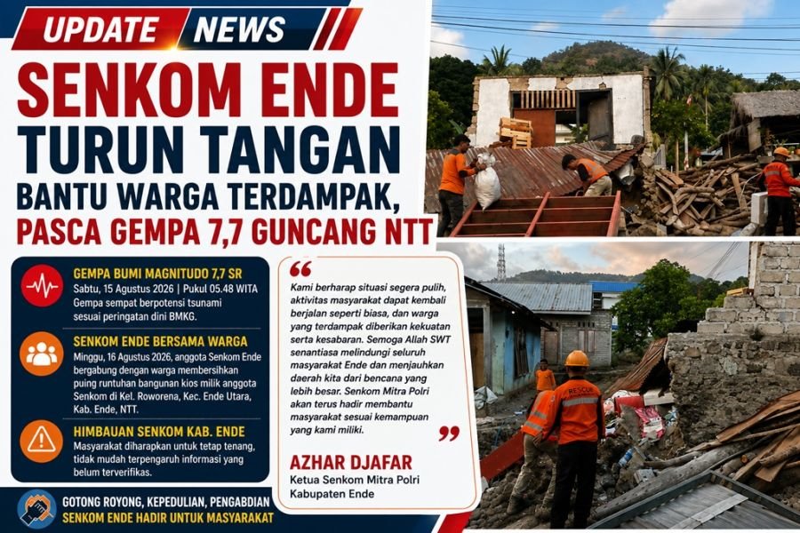 Senkom Ende Turun Tangan Bantu Warga Terdampak, Pasca Gempa 7.7 Guncang NTT