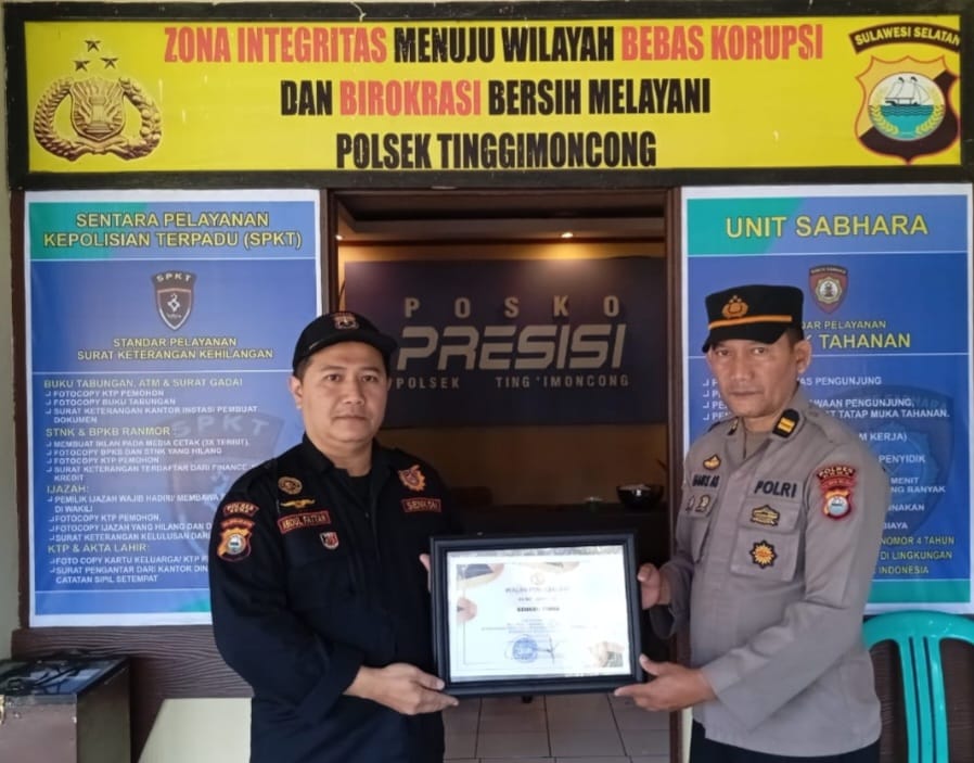 Senkom Kabupaten Gowa Terima Penghargaan atas Kontribusi Pengamanan Festival Beautiful Malino 2024