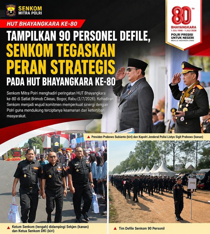 Tampilkan 90 Personel Defile, Senkom Tegaskan Peran Strategis pada HUT Bhayangkara ke-80