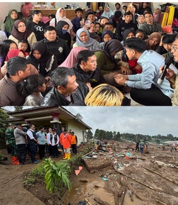 Wapres Tinjau Langsung Lokasi Banjir Bandang dan Longsor di Bandung Barat