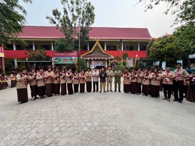 Babinsa Tangkerang Selatan Hadiri Pelantikan Pengurus Gugus Depan Pramuka SDN 29 Pekanbaru