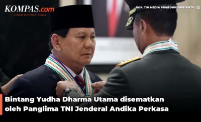 Menhan Prabowo Subianto Terima Empat Bintang Kehormatan Utama