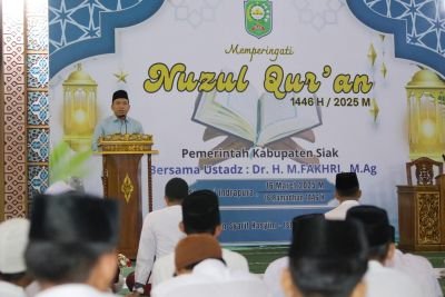 Peringatan Nuzulul Qur’an di Siak, Wabup Husni Merza Ajak Jamaah Perbanyak Tilawah